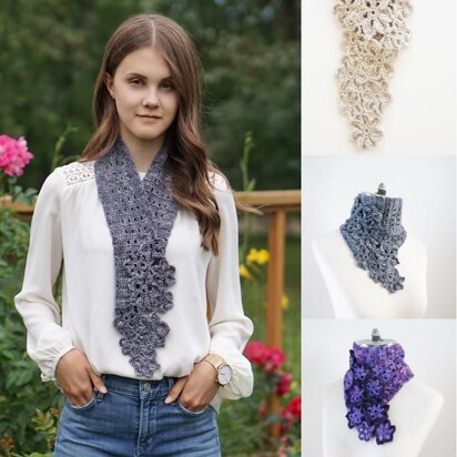 Floral Eyelet Scarf