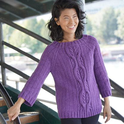 Friday Harbor Oversized Cabled Raglan in Cascade Yarns Friday Harbor - W761 - Downloadable PDF