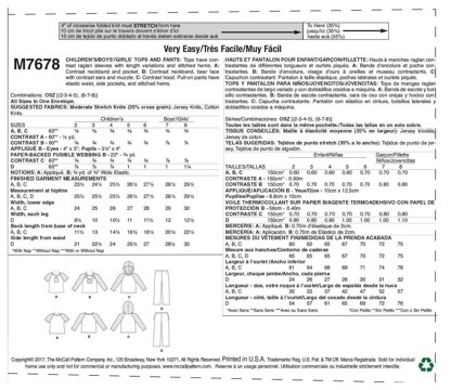 McCall's Children's/Boys'/Girls' Animal Themed Tops and Pants M7678 - Paper Pattern Size 2-3-4-5 6-