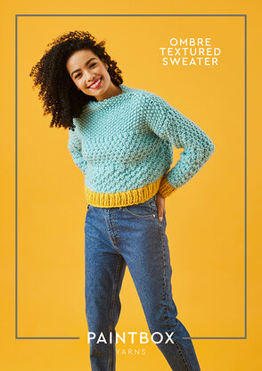 Ombre Textured Sweater - Free Knitting Pattern For Women in Paintbox Yarns Simply Super Chunky