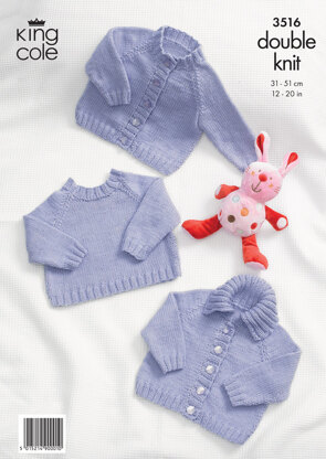 Simple Baby Cardigans and Sweaters in King Cole Cottonsoft DK - 3516