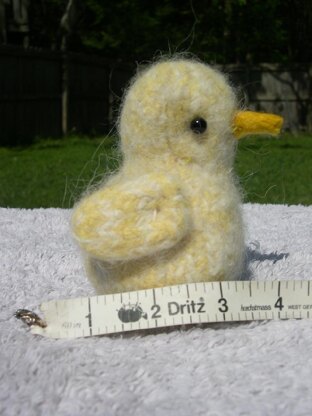 Knitted/Felted Little Chick; Big Chick