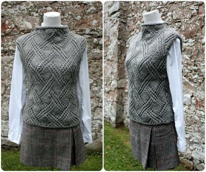 Crossing lace vest