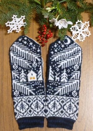 Silent Night Mittens