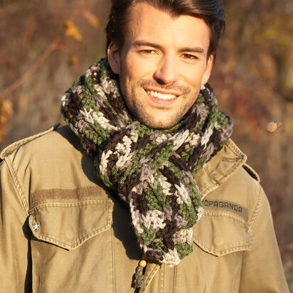 Men's Scarf in Bernat Softee Chunky - BRC0425-000081M - Downloadable PDF