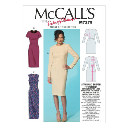 McCall's Misses' Dresses and Optional Collar M7279 - Paper Pattern Size All Sizes In One Envelope