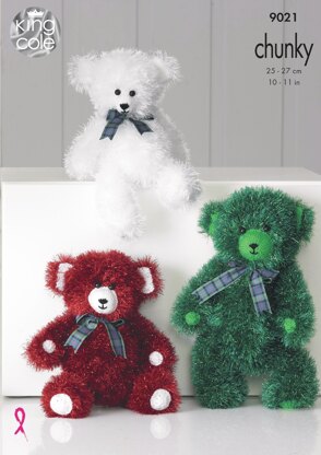 Tinsel Chunky Teddies in King Cole Tinsel Chunky - 9021 - Downloadable PDF