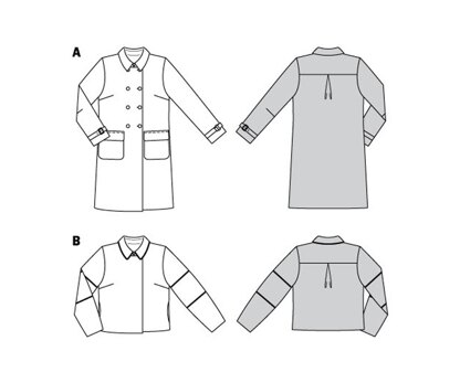 Burda Style Misses' Double-Breasted Jacket and Coat B5992 - Sewing Pattern