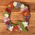 Floral letter Q crochet applique pattern