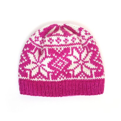 PINK ROSE Beanie - knitting pattern