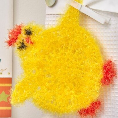 Cute Chickie Scrubby in Red Heart Scrubby Sparkle - LW5541 - Downloadable PDF