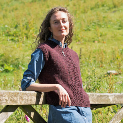 Cherry Bark Waistcoat in The Fibre Co. Arranmore Light - Downloadable PDF