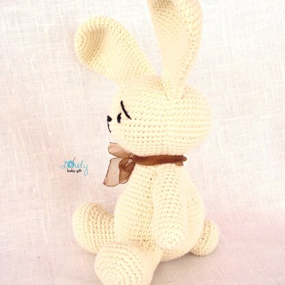 White Long Ear Bunny Amigurumi Crochet Pattern