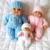 Dolls knitting pattern for 5-8 inch Berenguer, Romper suit, Hat & Boots