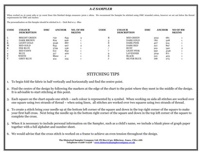 Historical Sampler Company A - Z Sampler - Downloadable PDF