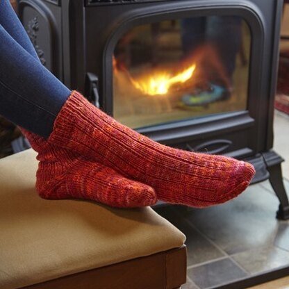 651 Rugosa House Socks - Knitting Pattern for Women in Valley Yarns Franklin Hand-Dyed