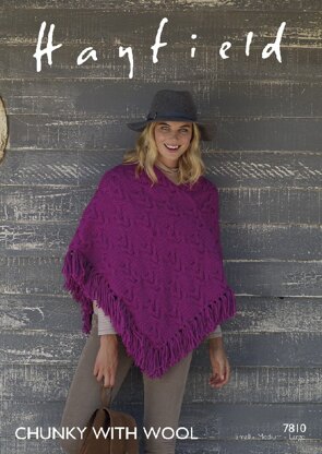 Poncho in Hayfield Chunky with Wool - 7810- Downloadable PDF