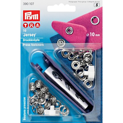 Prym Non-sew Press Fastener Jersey Retaining Ring 10mm Silver-Coloured