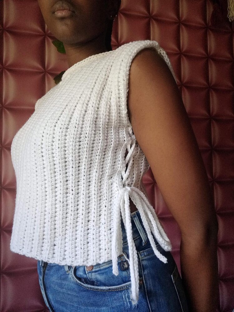 Ribbed crochet vest top