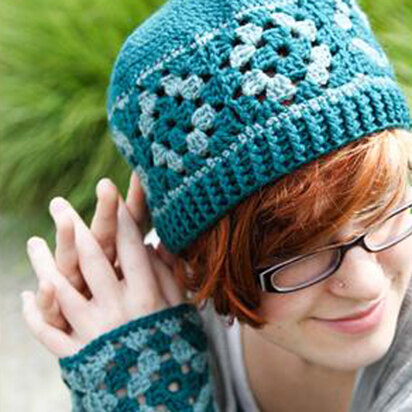 559 Marjoram Hat & Mitts - Hat and Handwarmers Crochet Pattern for Women in Valley Yarns Northampton