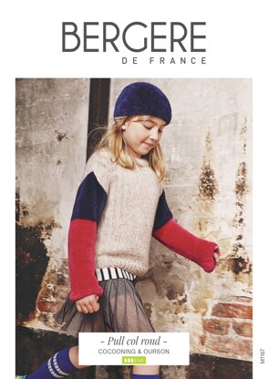 Girl Sweater in Bergere de France Cocooning and Ourson - M1167 - Downloadable PDF