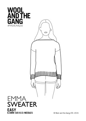 Emma Sweater in Wool and the Gang Shiny Happy Cotton - Downloadable PDF