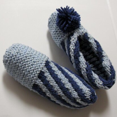 Diagonal Striped Slippers - knitting pattern