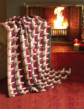 Step Ladder Afghan in Bernat Blanket Holiday