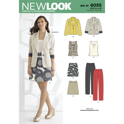 New Look Misses' Separates 6035 - Paper Pattern, Size A (4-6-8-10-12-14-16)