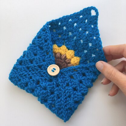 Sunflower Lovers Granny Square Pouch