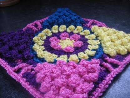 Winter Sun 9"/12" Crochet Block Afghan Square