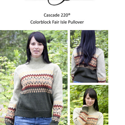 Colorblock Fair Isle Pullover in Cascade 220 - W231