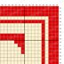 Letter T Red Cream Bordered Cushion Mini C2C Crochet Pattern Initial Name ABC Pillow