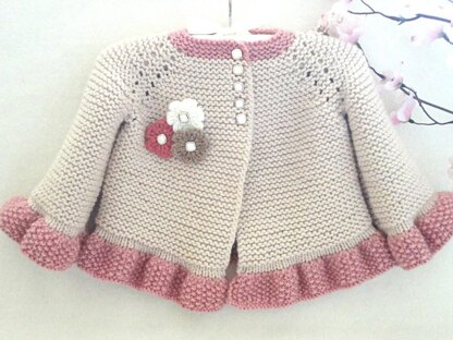 Knitting PATTERN Baby Girl Jacket Newborn Girl Coat Mia