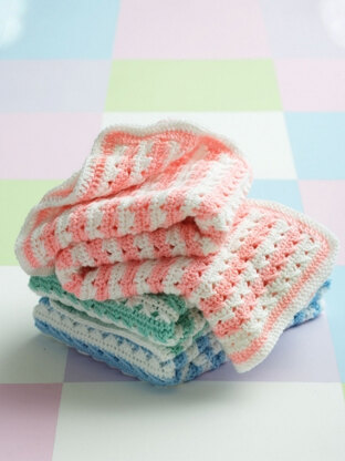 Crochet Stripes Blankets in Caron One Pound - Downloadable PDF