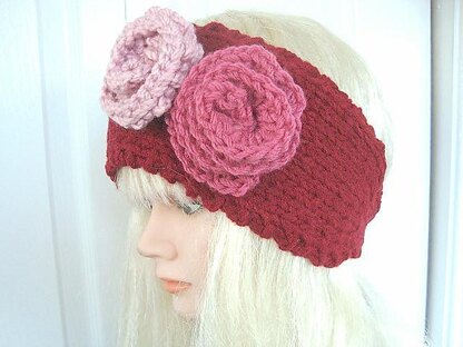 430, KNITTED HEADBAND AND FLOWERS
