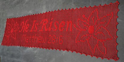 He is Risen Table Runner - Filet Crochet Pattern