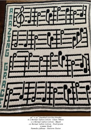 Amazing Grace Music Blanket Pattern