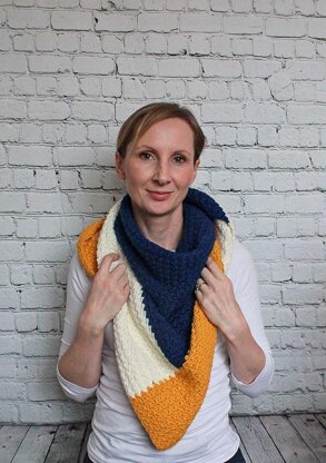 Color-Block the Cold Triangle Scarf