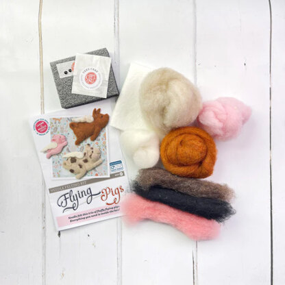 The Crafty Kit Company Ltd Flying Pigs Needle Felting Kit - 140W x 240H x 65D