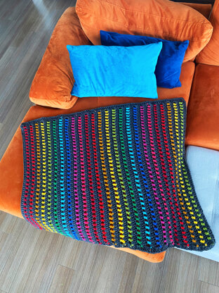 Rainbow Through the Storm Crochet Blanket