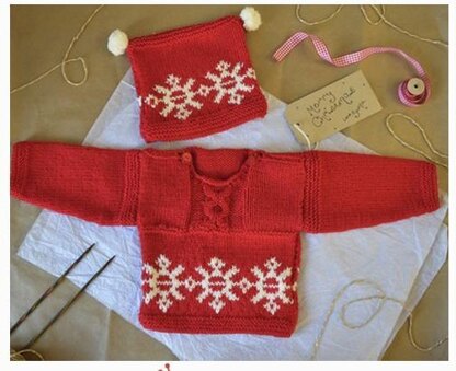 Love Knitting Christmas Jumper and hat For Babies & Toddlers