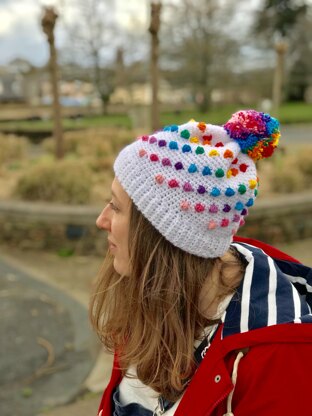 Rainbow Bobble Beanie