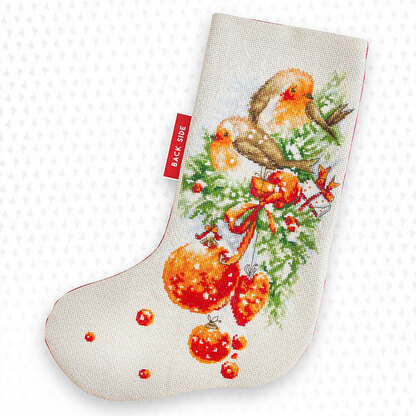 Luca-S Robin Stocking Cross Stitch Kit - 29cm x 42cm