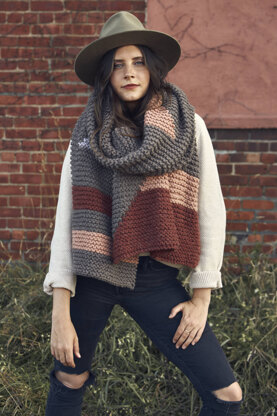 Level Up Blanket Scarf in Lion Brand Hue & Me - M20285-TWH - Downloadable PDF