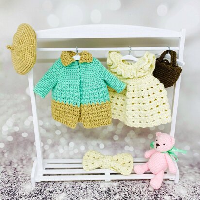 Crochet doll clothes, amigurumi doll clothes, Miss March outfit