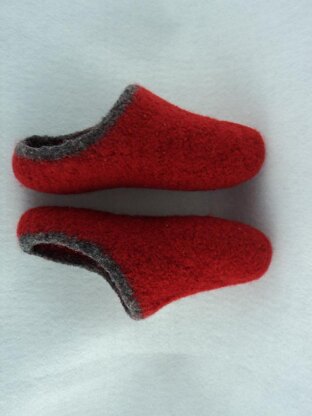Women's Scuff Slippers Felted Knit Pattern