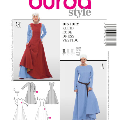 Burda History Dress Sewing Pattern B7977 - Paper Pattern, Size 10-24