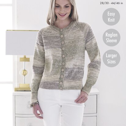 Cardigan & Sweater in King Cole Drifter 4ply - 5387pdf - Downloadable PDF