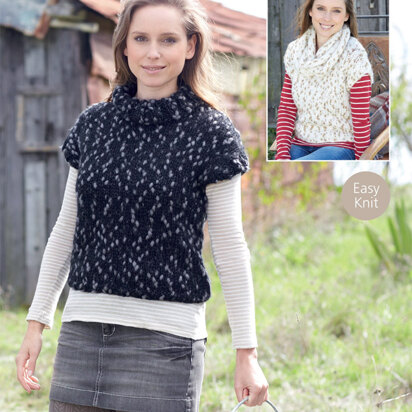 Sleeveless Tops and Cowl in Sirdar Husky - 7193 - Downloadable PDF